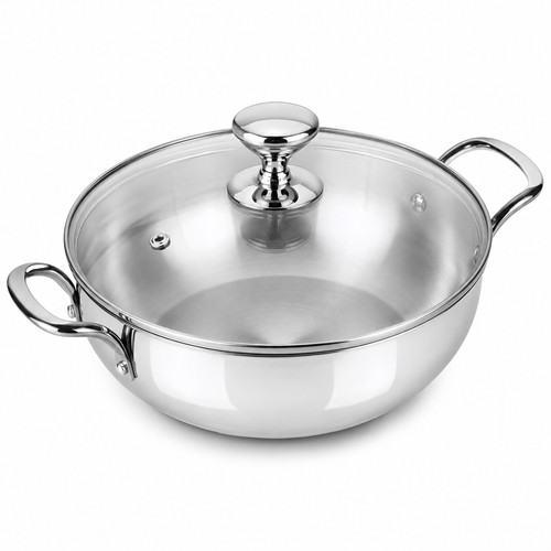 Stainless steel kadhai wok - stainless,