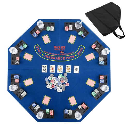 Player portable poker table - 8-player,