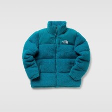 THE NORTH FACE HIGH PILE SHERPA NUPTSE DOWN JACKET HARBOR BLUE