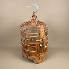 Wooden Decorative Oriental Bird Cage Wood House Japan Birdcage Vintage Ceramic