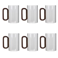 4/6pcs Clear Glass Mug Latte