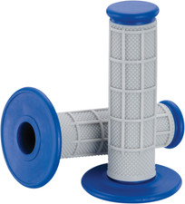 Moose Half Waffle Handlebar Grips MX Grey / Blue Yamaha YZ65 YZ85 YZ125 YZ250
