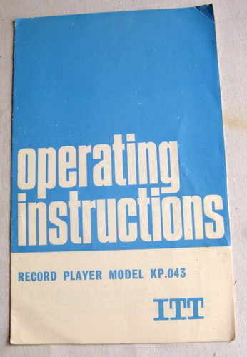 Operating intructions record - intructions,