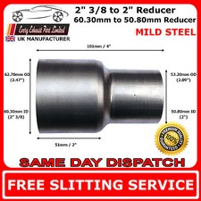 60mm to 50mm Mild Steel Standard Exhaust Reducer Connector Pipe Tube
