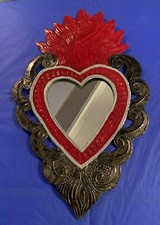 Huge Mexican Hand Painted Red