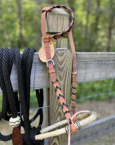 Bitless hackamore rawhide - hackamore,