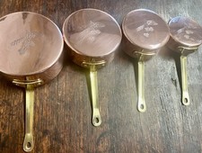 Set Vintage Copper Measuring Pans 