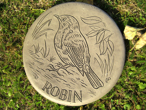 Garden stepping stones robin - garden,