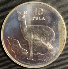 Botswana 1978 10 Pula Klipspringer Proof KM#12a Ag .925 35g 41mm