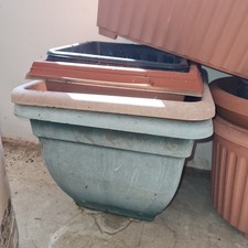 5 large square plant pots used