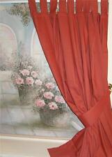 46" x 72"  TERRACOTTA TAB TOP 100% COTTON CURTAINS & TIEBACKS BNEW