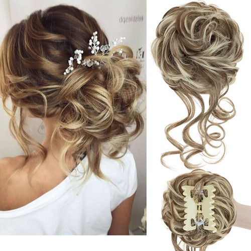 Thicker curly messy bun - messy, clip