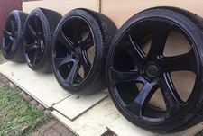 24 inch DUB black alloy WHEELS set and TYRES (295 35 24)
