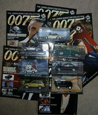 James Bond Car Collection GE Fabbri x 7 Including Magazines for each Car, Used.