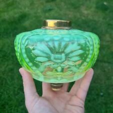 Original Victorian Vaseline Uranium Green Glass Oil Lamp Font 39mm Screw Collar 