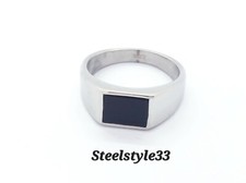 SILVER SIGNET RING, CHUNKY