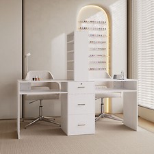 Manicure Nail Bar With Drawers Art Salon Storage Table Station White Desk Beauty