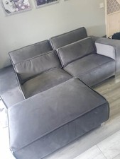 SLOANE Range Sofa 4, 3, 2, 1 Seater Sofa or Footstool Grey / Silver Plush Velvet