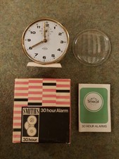 Vintage Collectable Working Beige Smiths Timecal Braille Alarm Clock Circa 1950s