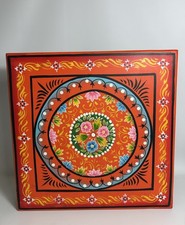 Vintage Bajot Table / Hand Painted Indian Wooden Table : Floral