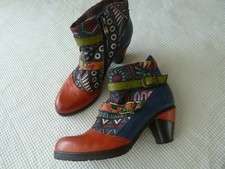 SOCOFY ankle boots. UK 3. EU 36. Lovely multicoloured design. Great style. Vgc