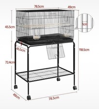 Yaheetech Wide Bird Flight Cage with Rolling Stand with Wheels