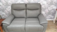 Grey Leather  Sofa 3 2 Seater