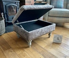 Next Sherlock Storage Footstool In Silver/Grey