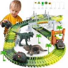 185Pcs Dinosaur Race Track Car