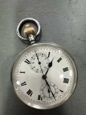 Silver Very Rare Chronograph Pocket Watch, Excelsior Park Movement