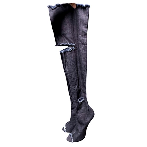 Mazara denim thigh high boots - mazara,
