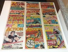 12x ACTION COMIC no.6-20 lot UK 1976 Pre-Ban run superb WHITE PAGE HIGH GRADE NM