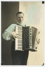  A.B. Clark Accordion Photo 1920 Music Instrument Photo Musician Player Color