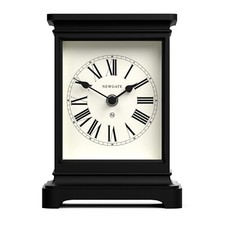 Newgate® Time Lord Mantel Clock Matt Black Classic Roman Dial Silent Quartz