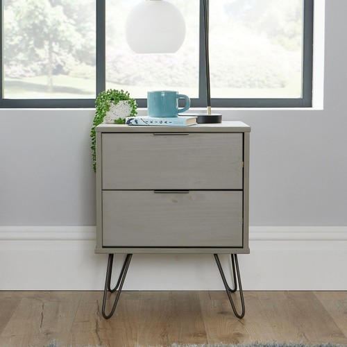 Grey bedside cabinet drawers - bedside,