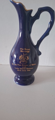 Cobalt glass souvenir pitcher