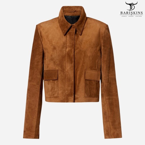 Women suede leather cropped - women,