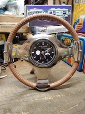 Vtg Steering Wheel Desk Clock