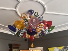 Morano Glass Multi Coloured Bespoke Chandelier Ceiling Light  - Includes Packing