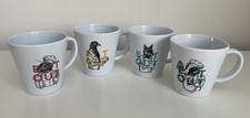 Ol Pro 4 X Melamine Mugs Eat Out Badger Pigeon Fox Rabbit Camping Camper Van.