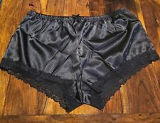 Black Satin French Knickers Underwear Sissy Satin Lace Panties Size 16