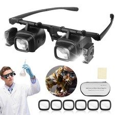 Jeweler Watchmaker With LED Light Magnifying Glass Glasses Reading Eyeglasses UK