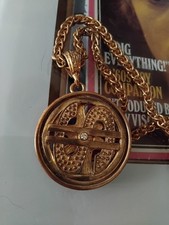 Hip Hop Round Dollar Necklace 30 In Chain Gold Metal