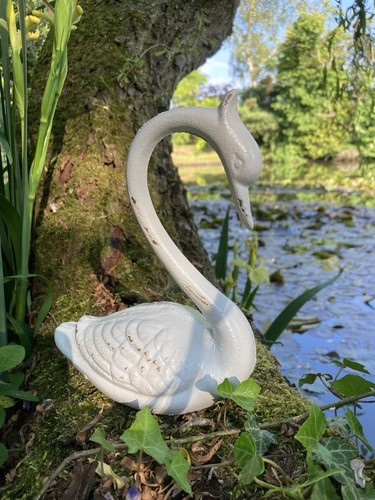 Painted white metal cast iron - metal,