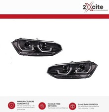VW Polo Mk 6 2017-2021 6R Model Black DRL Look Headlights & Dynamic Indicators