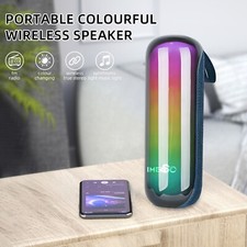 IMENSO Portable Bluetooth Capsule Speaker Outdoor Party Clear Sound RGB Flashlig