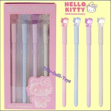 Sanrio Hello Kitty 50th Anniversary Pen Set Stationary With HK Shaped Pen Topper