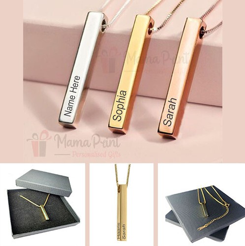 Personalised name bar necklace - name,
