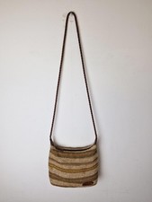 Womens Tula Vintage Bag Handbag Leather Straw Rattan 
