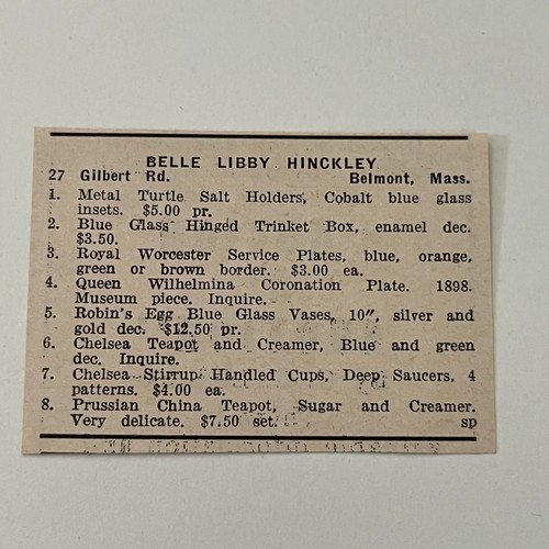Belle libby hinckley metal - hinckley,